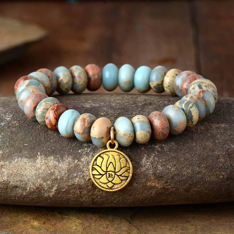 Imperial Jasper Lotus Bracelet - Puck's