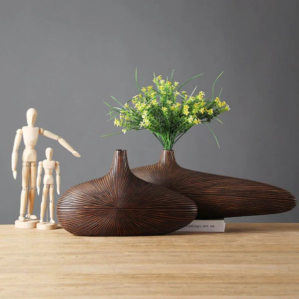 Njord Wood Vase Classic Resin Design - Puck's