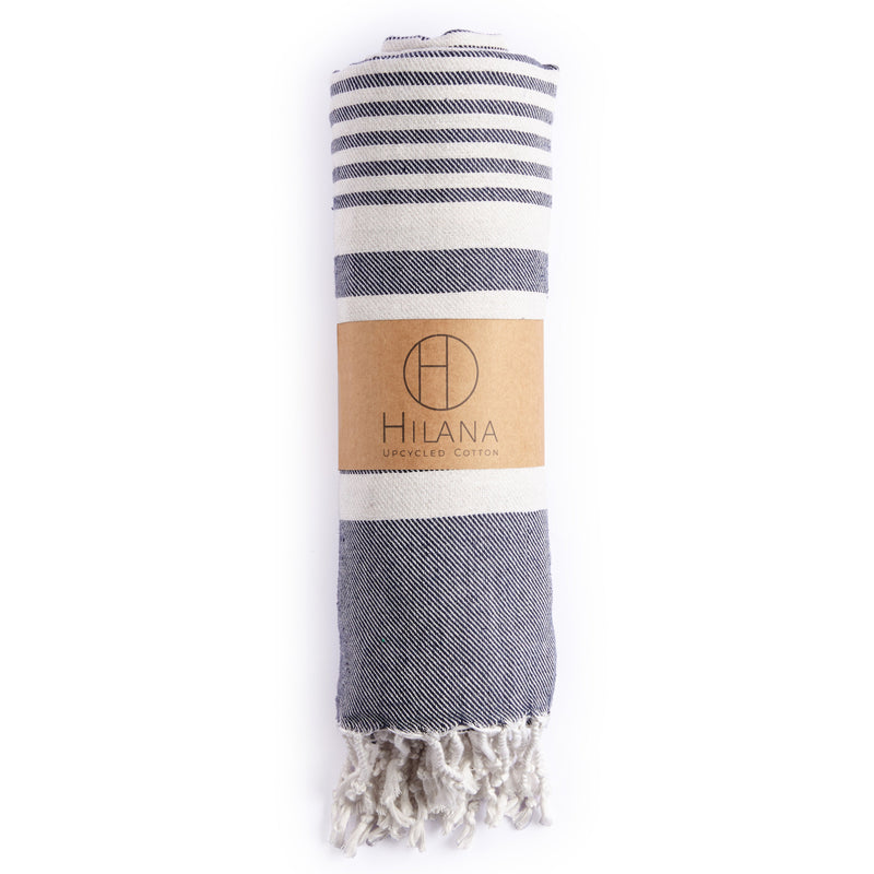 Fethiye Striped Blanket Throw - Blue - Puck's