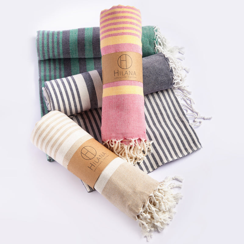Fethiye Striped Blanket Throw - Blue - Puck's