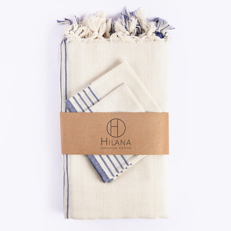 Sustainable Kayseri Tablecloth Set - Blue - Puck's