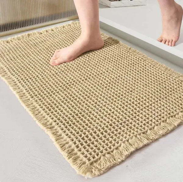 Home Fashion Waffle Bathroom Door Absorbent Carpet - Puck's