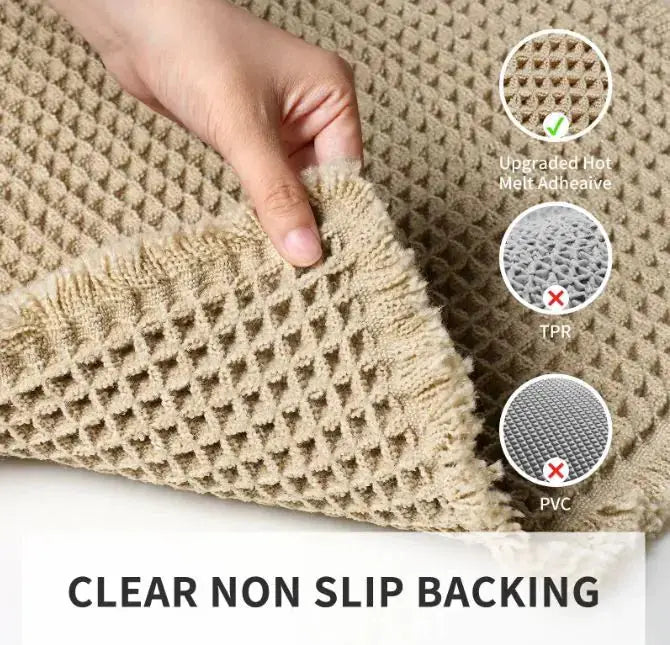 Home Fashion Waffle Bathroom Door Absorbent Carpet - Puck's