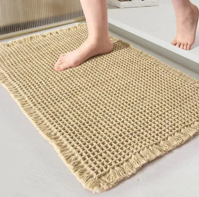 Home Fashion Waffle Bathroom Door Absorbent Carpet - Puck's