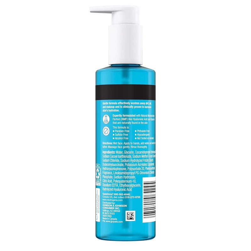 Hydro Boost Facial Cleansing Gel, Hydrating Gentle Face Cleanser and Makeup Remover with Hyaluronic Acid, Hypoallergenic Formula, 7.8 FL OZ - Puck's