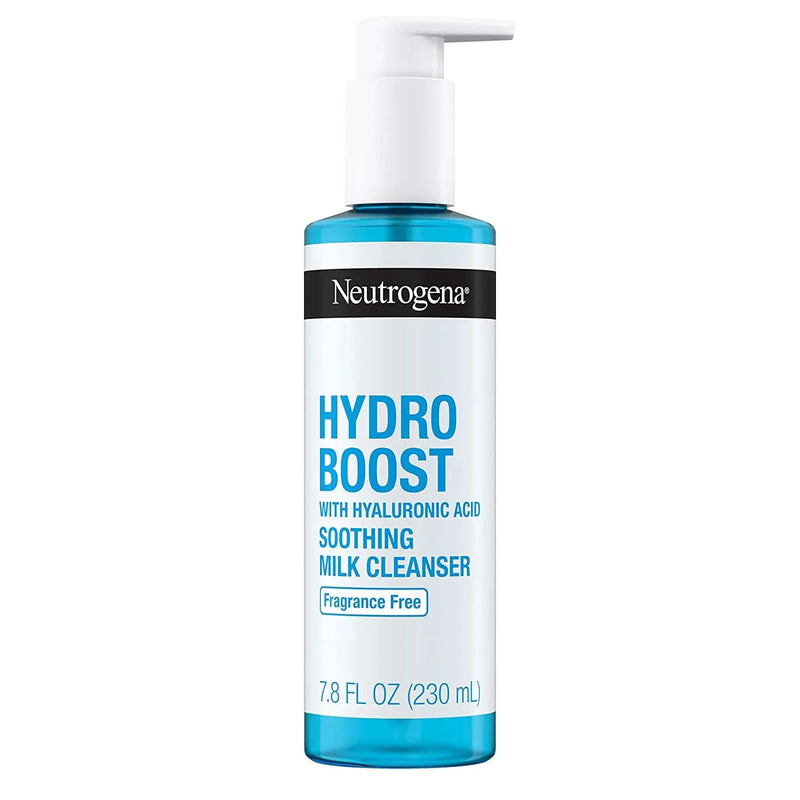 Hydro Boost Soothing Milk Facial Cleanser with Hyaluronic Acid, Hydrating Face Wash Gently Lifts Dirt & Oil Leaving Soft Soothed Skin, Hypoallergenic, Fragrance-Free, 7.8 Fl. Oz - Puck's
