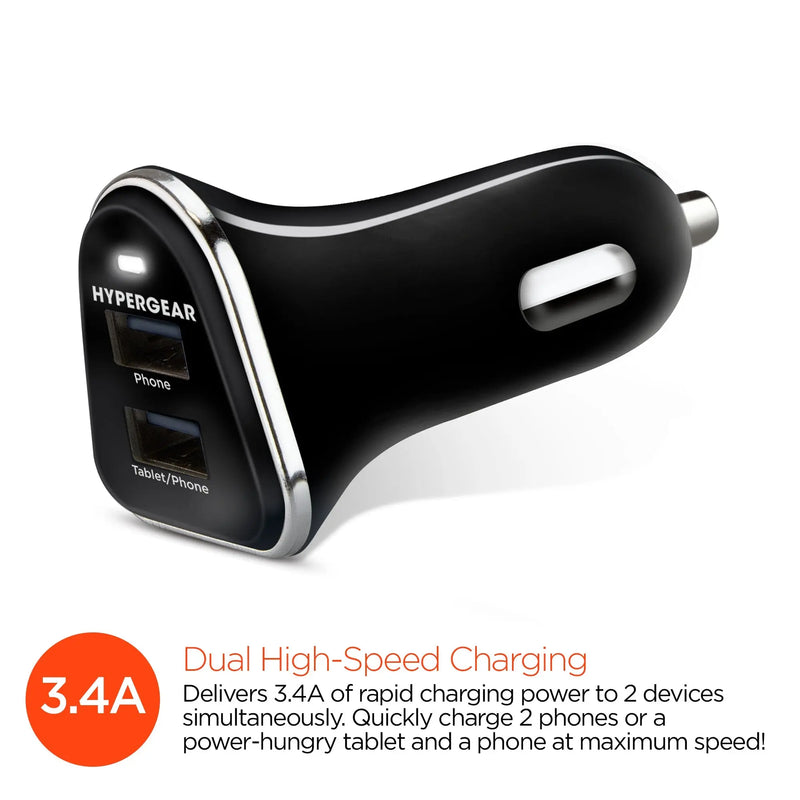 HyperGear Hi-Power Dual USB 3.4A Car Charger - Puck's
