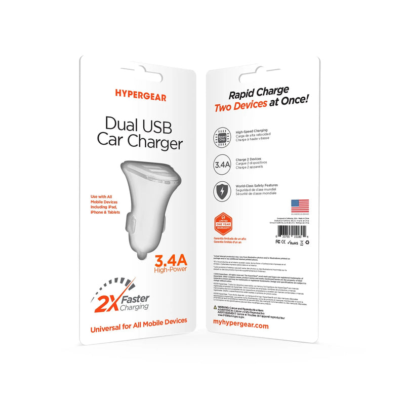 HyperGear Hi-Power Dual USB 3.4A Car Charger - Puck's
