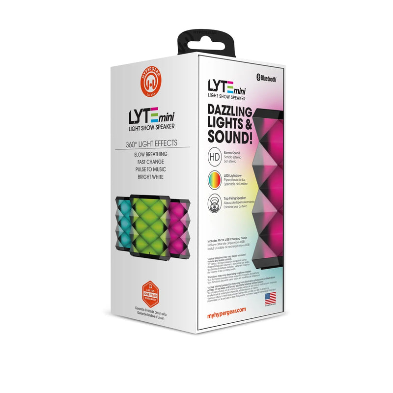 HyperGear LYTE Mini Wireless LED Speaker - Black (15104-HYP) - Puck's