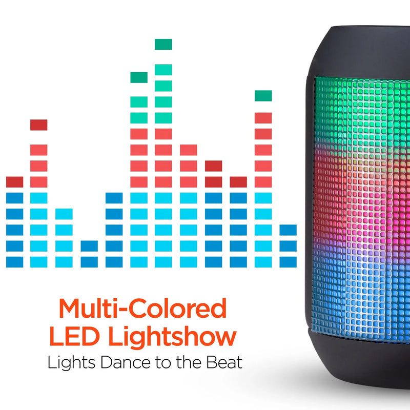 HyperGear Rave Mini Wireless LED Speaker Black (15077-HYP) - Puck's