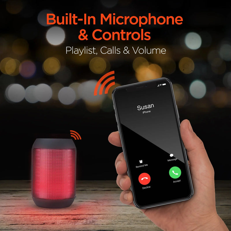 HyperGear Rave Mini Wireless LED Speaker Black (15077-HYP) - Puck's