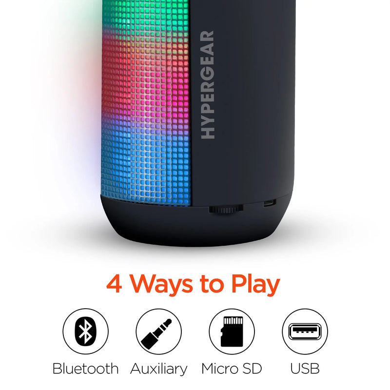 HyperGear Rave Mini Wireless LED Speaker Black (15077-HYP) - Puck's