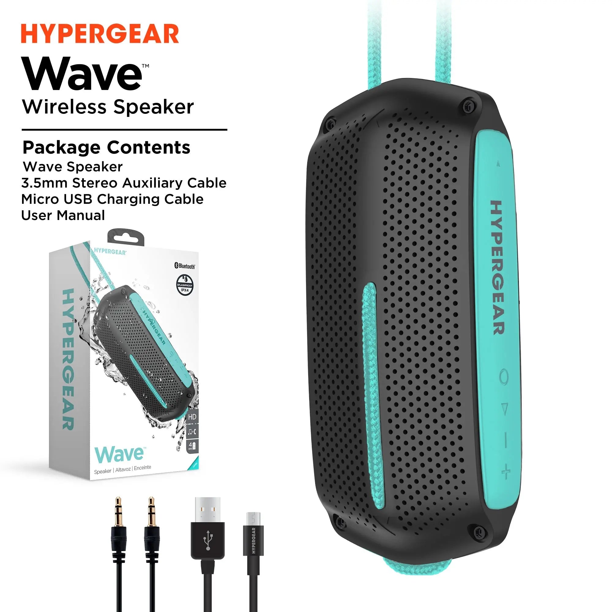HyperGear Wave Water Resistant-Wireless Speaker (WATER-PRNT) - Puck's