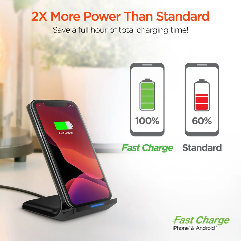 HyperGear Wireless Fast Charging Stand Black (14519-HYP) - Puck's