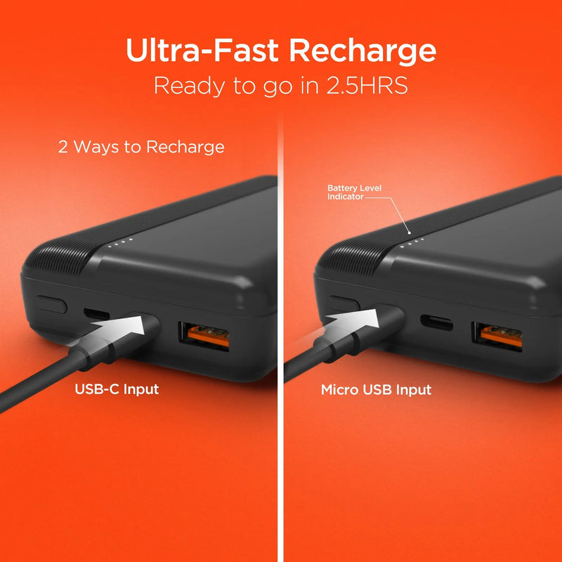 Hypergear 20000mAh 20W PD + USB Power Bank Black (15458-HYP) - Puck's