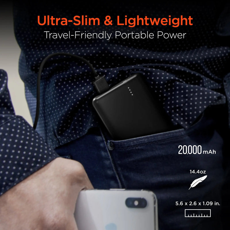 Hypergear 20000mAh 20W PD + USB Power Bank Black (15458-HYP) - Puck's
