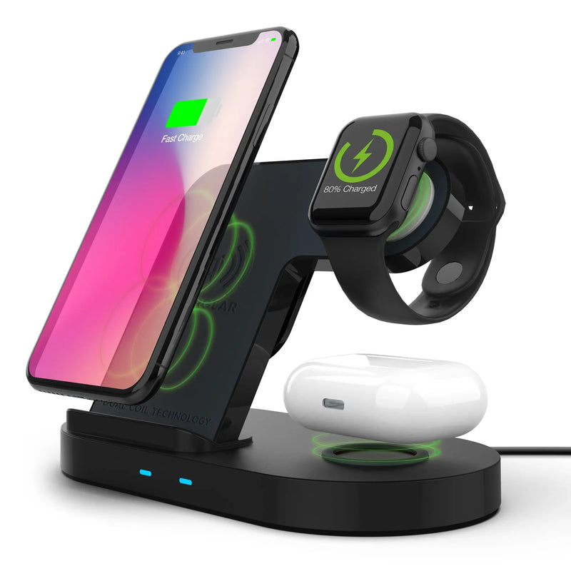 Hypergear 3-in-1 Wireless Charging Dock Black (15328-HYP) - Puck's