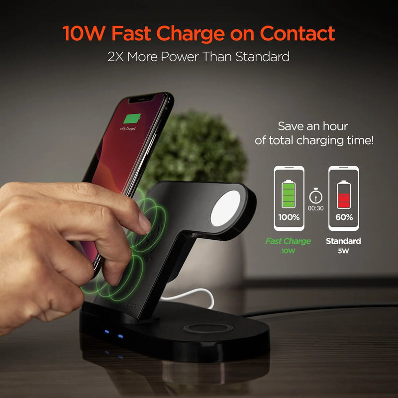 Hypergear 3-in-1 Wireless Charging Dock Black (15328-HYP) - Puck's