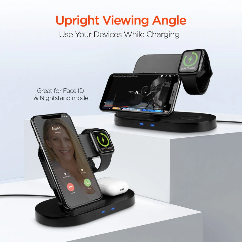 Hypergear 3-in-1 Wireless Charging Dock Black (15328-HYP) - Puck's
