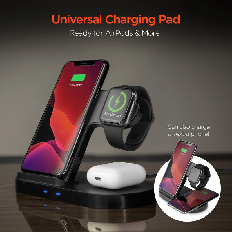 Hypergear 3-in-1 Wireless Charging Dock Black (15328-HYP) - Puck's