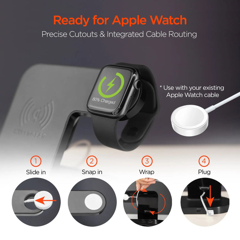 Hypergear 3-in-1 Wireless Charging Dock Black (15328-HYP) - Puck's