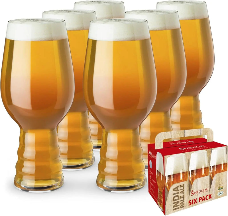 IPA Beer Glasses, European Made Drinking Glass for Craft Beers, Cocktails, Sodas, Iced Beverages, Smoothies, Milkshakes, Kitchen Glassware, Home Bar Accessories19.1 Oz, Set of 6 - Puck's