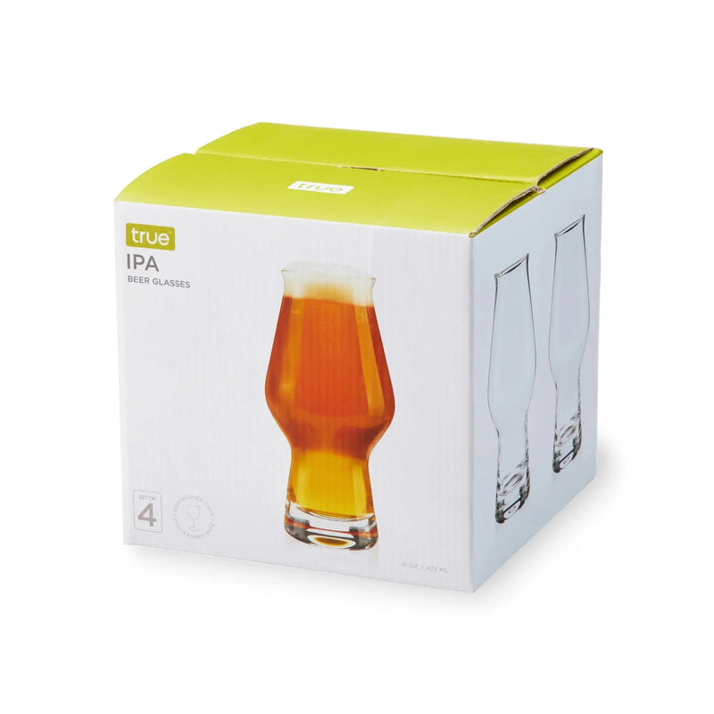 IPA Glasses, Beer Pint Glasses, Craft Beer Glassware, IPA Glass Set, Set of 4, 16 Ounce Capacity, for Stouts, Pilsners, Ipas - Puck's
