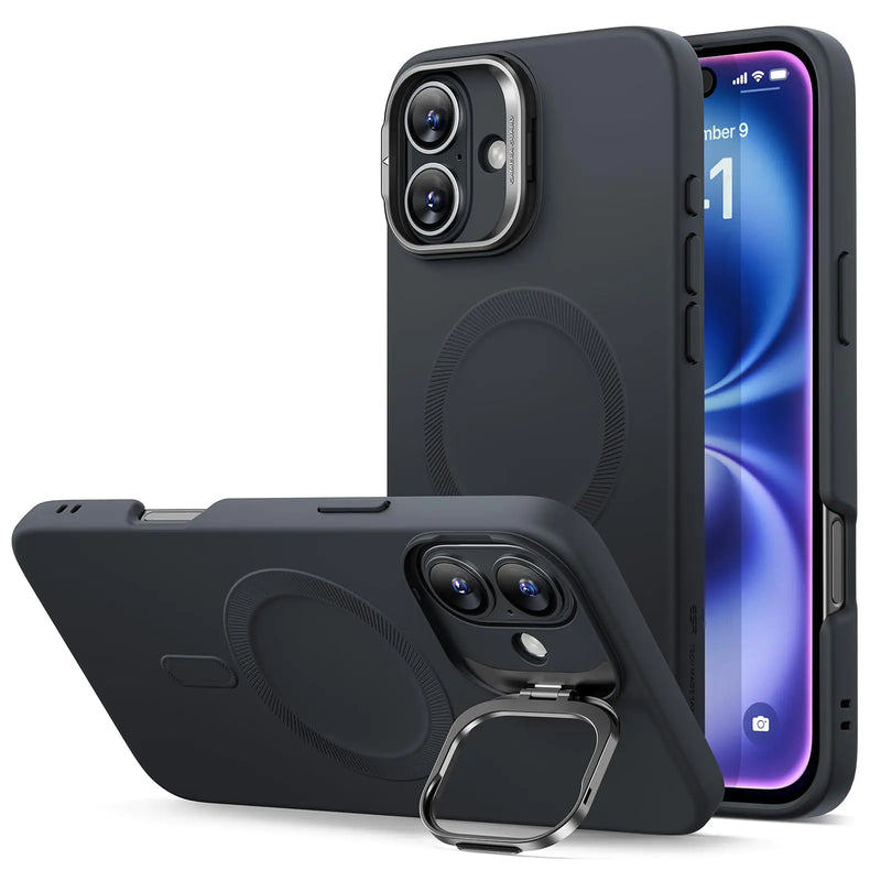ESR for iPhone 15 Plus Case, Compatible with MagSafe, Military-Grade Protective Case, Built-in Stash Stand Phone Case, Scratch-Resistant Back Cover, Classic Series, Clear - Puck's