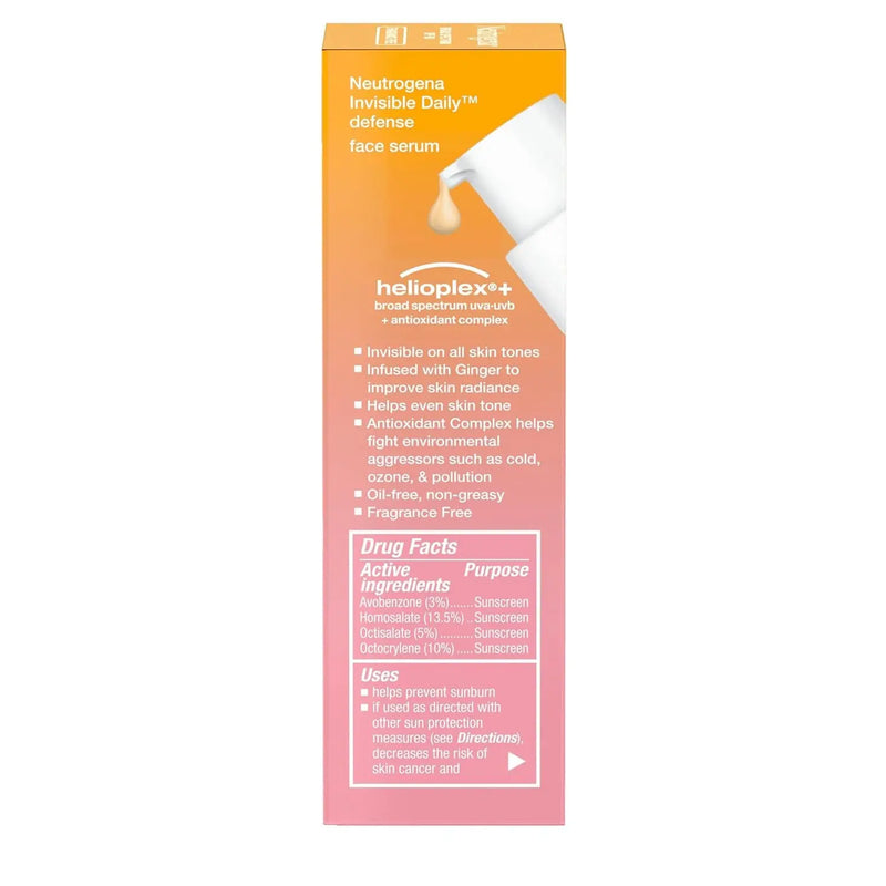 Invisible Daily Defense Face Sunscreen + Hydrating Serum with Broad Spectrum SPF 60 & Antioxidants to Help Skin Glow, Oil-Free, Fragrance Free, 1.7 Fl. Oz - Puck's