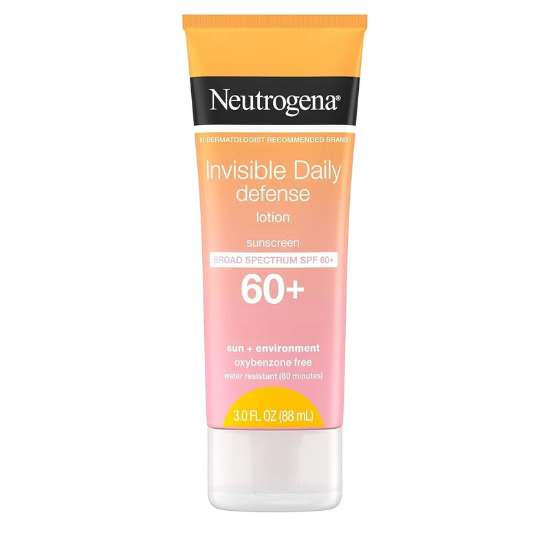 Invisible Daily Sunscreen Lotion, Broad Spectrum SPF 60+, Oxybenzone-Free & Water-Resistant, Sun or Environmental Aggressor Protection, Antioxidant, 3 Fl Oz (Pack of 1) - Puck's