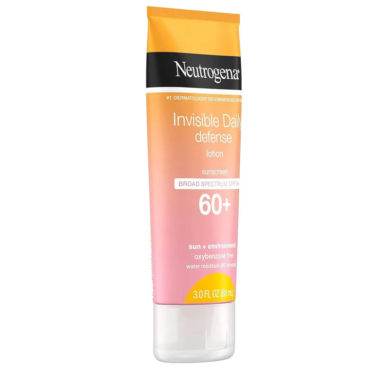 Invisible Daily Sunscreen Lotion, Broad Spectrum SPF 60+, Oxybenzone-Free & Water-Resistant, Sun or Environmental Aggressor Protection, Antioxidant, 3 Fl Oz (Pack of 1) - Puck's