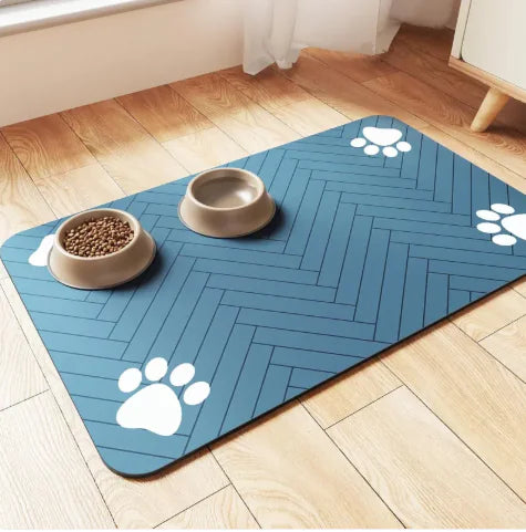 Pet Cat And Dog Eating Diatom Ooze Floor Mat Feeding Splash-proof Household Water-absorbing Quick-drying - Puck's