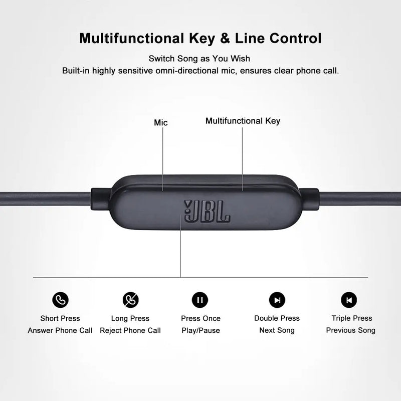 JBL LIVE100 3.5mm Wired Earphones Stereo Sound Line Control - Puck's
