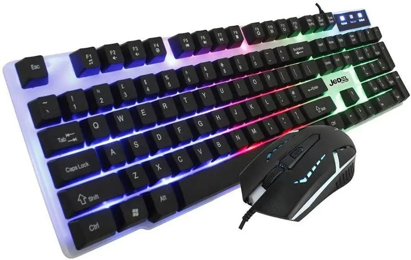 Jedel GK100 White Gaming Keyboard and Mouse Bundle - Puck's