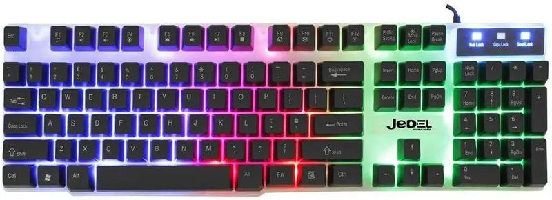 Jedel GK100 White Gaming Keyboard and Mouse Bundle - Puck's