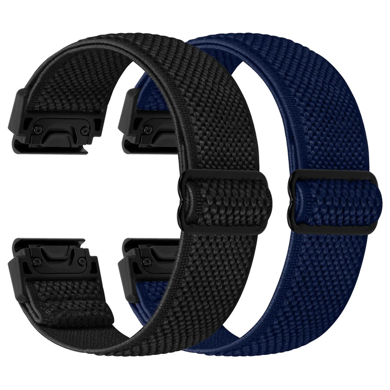 22mm Watch Bands for Garmin Fenix 8 47mm/Fenix E 47mm/Fenix 7/Fenix 7 Pro/Fenix 6/Fenix 6 Pro/Fenix 5/5 Plus/Instinct 2/Epix Gen 2/Approach S62/S60 Band, Quickfit Elastic Nylon Strap Wristband - Puck's