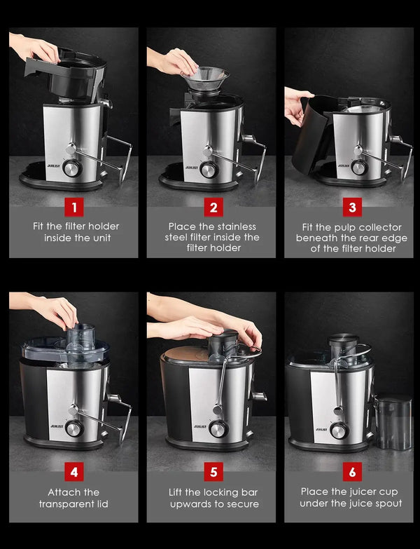Juicer Machines Easy to Clean, Juicers Whole Fruit and Vegetable, 3 " Feed Chute, Anti-Slip Feet, Anti-Drip Function, 400W - Puck's