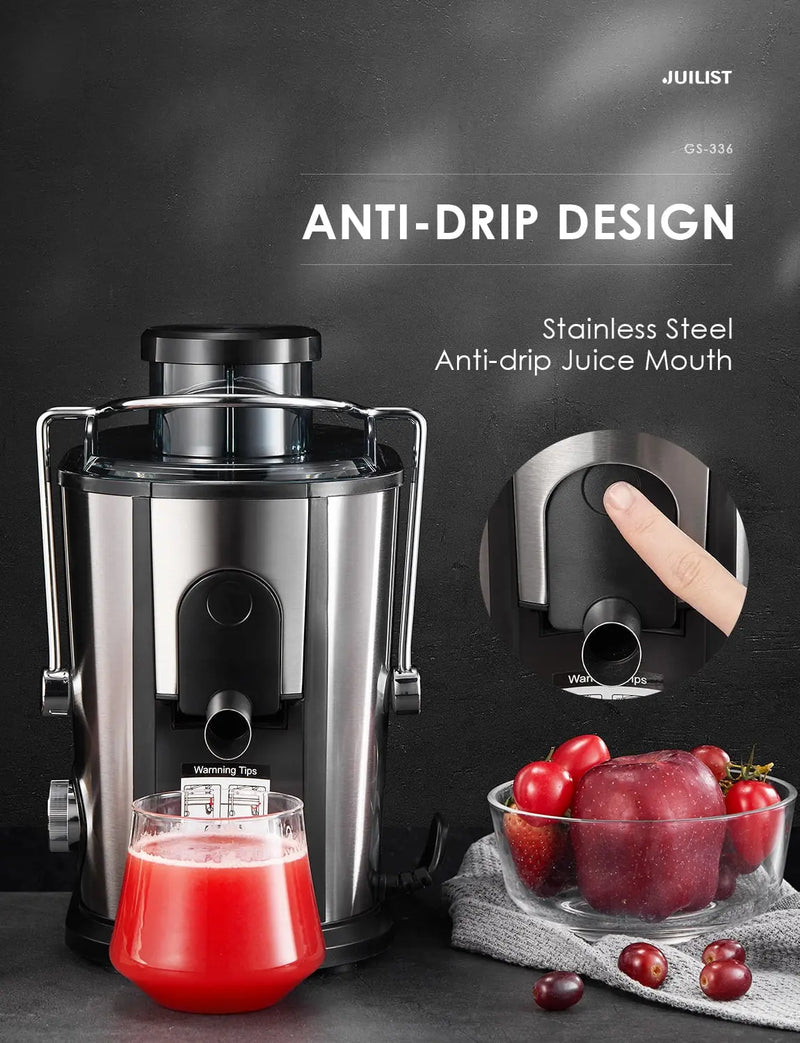 Juicer Machines Easy to Clean, Juicers Whole Fruit and Vegetable, 3 " Feed Chute, Anti-Slip Feet, Anti-Drip Function, 400W - Puck's