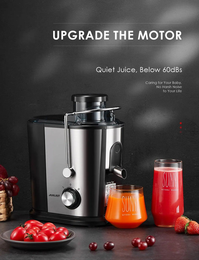 Juicer Machines Easy to Clean, Juicers Whole Fruit and Vegetable, 3 " Feed Chute, Anti-Slip Feet, Anti-Drip Function, 400W - Puck's