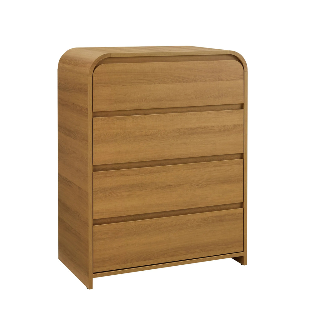 Juliet 4 Drawer Dresser, Light Honey Finish - Puck's