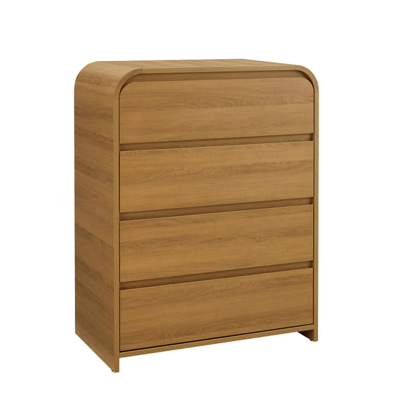 Juliet 4 Drawer Dresser, Light Honey Finish - Puck's