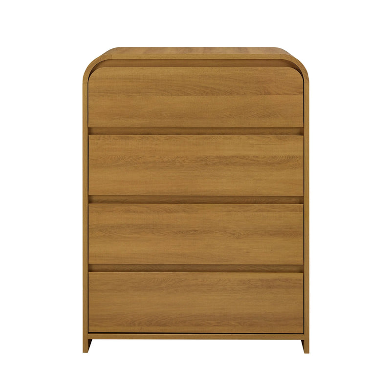 Juliet 4 Drawer Dresser, Light Honey Finish - Puck's