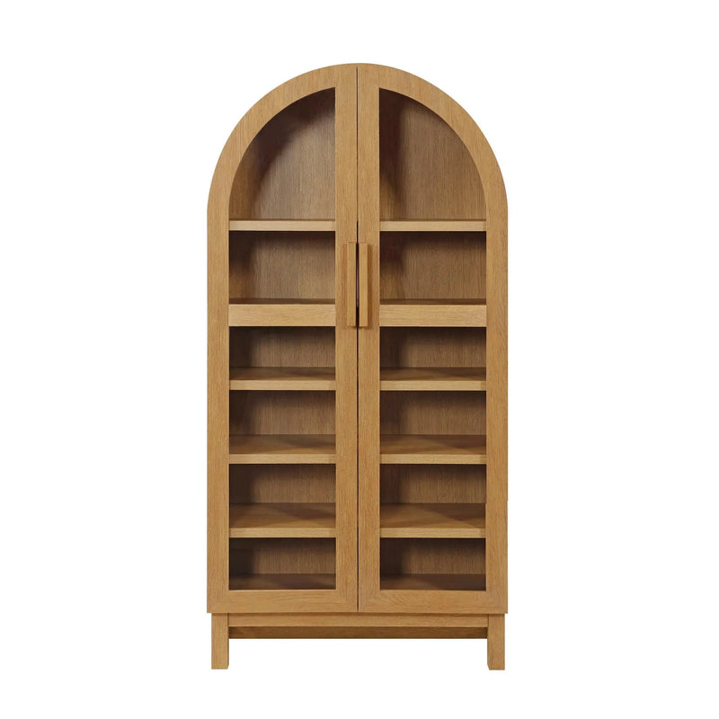 Juliet Arch Cabinet, Light Honey Finish - Puck's