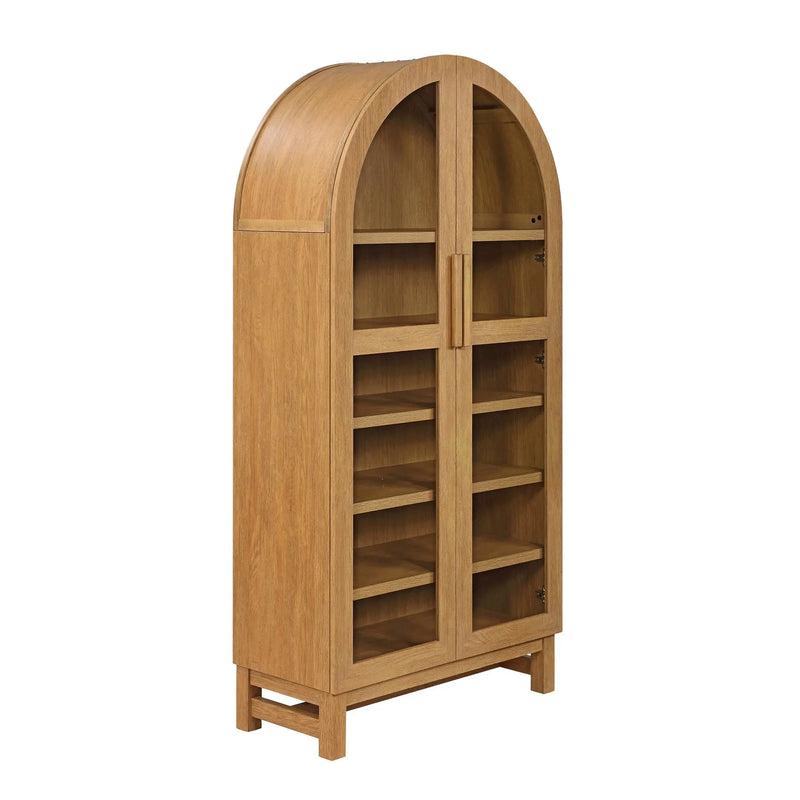 Juliet Arch Cabinet, Light Honey Finish - Puck's