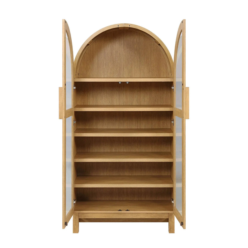 Juliet Arch Cabinet, Light Honey Finish - Puck's