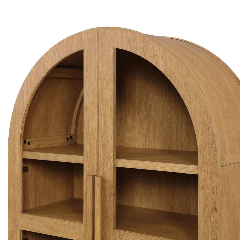 Juliet Arch Cabinet, Light Honey Finish - Puck's