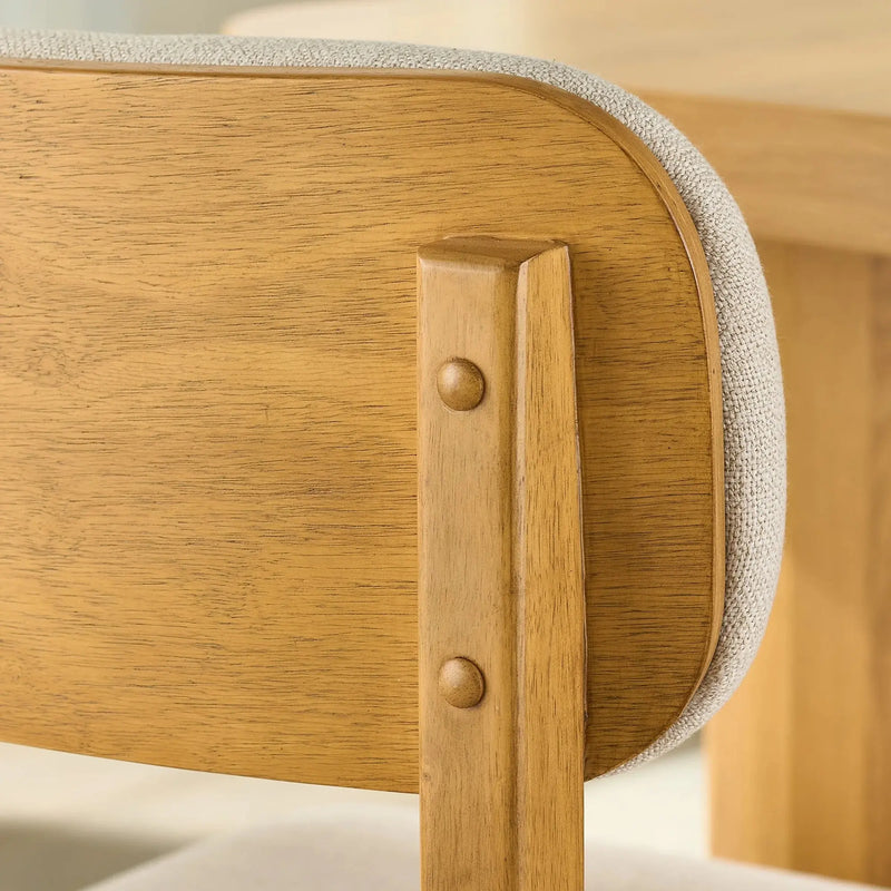 Juliet Dining Chairs 2 Pack, Light Honey Finish and Cream - Puck's