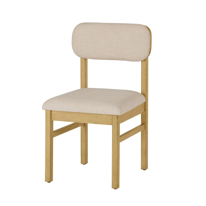 Juliet Dining Chairs 2 Pack, Light Honey Finish and Cream - Puck's