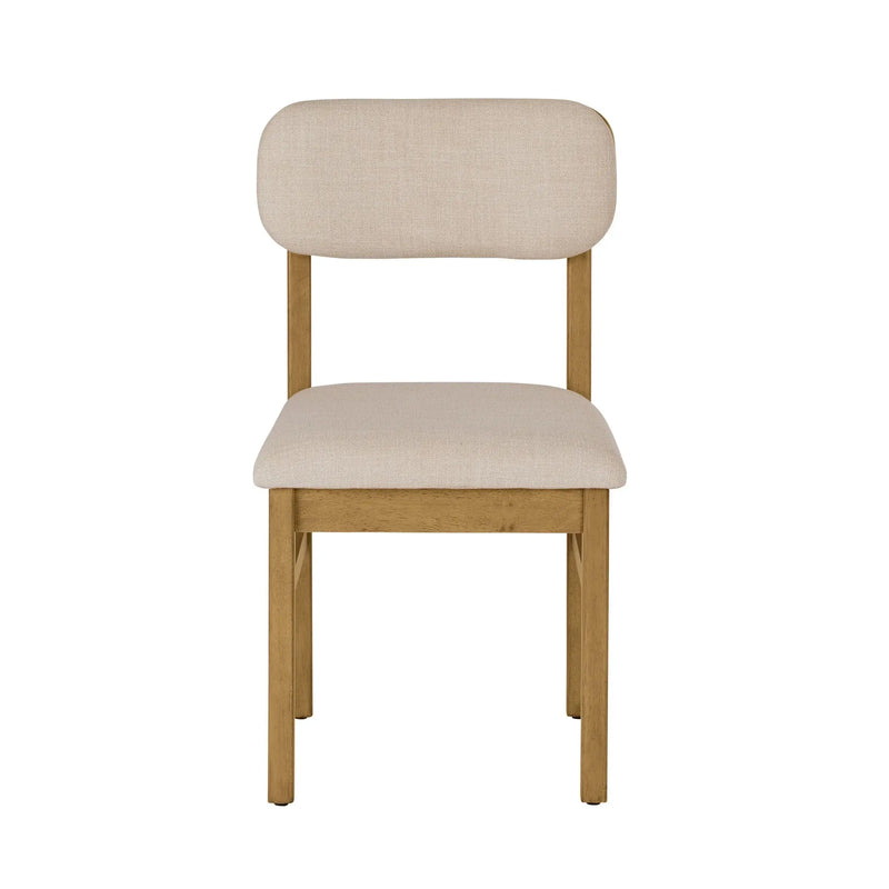 Juliet Dining Chairs 2 Pack, Light Honey Finish and Cream - Puck's