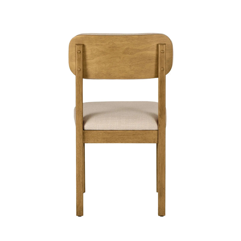 Juliet Dining Chairs 2 Pack, Light Honey Finish and Cream - Puck's